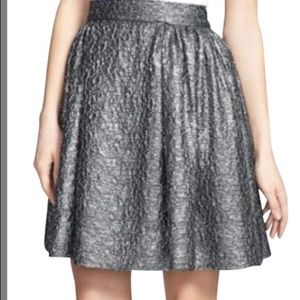 Kate Spade Silver Aimee Metallic Textured Skirt
